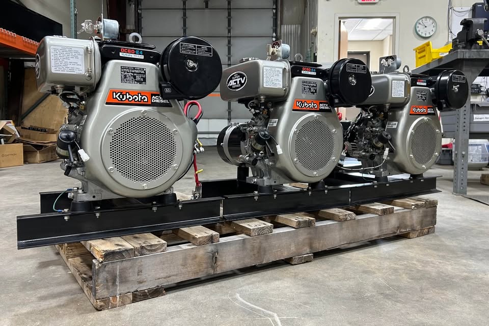 Lot of (3) NEW Kubota Diesel Generator - Excellent Economy 0.23 GPH