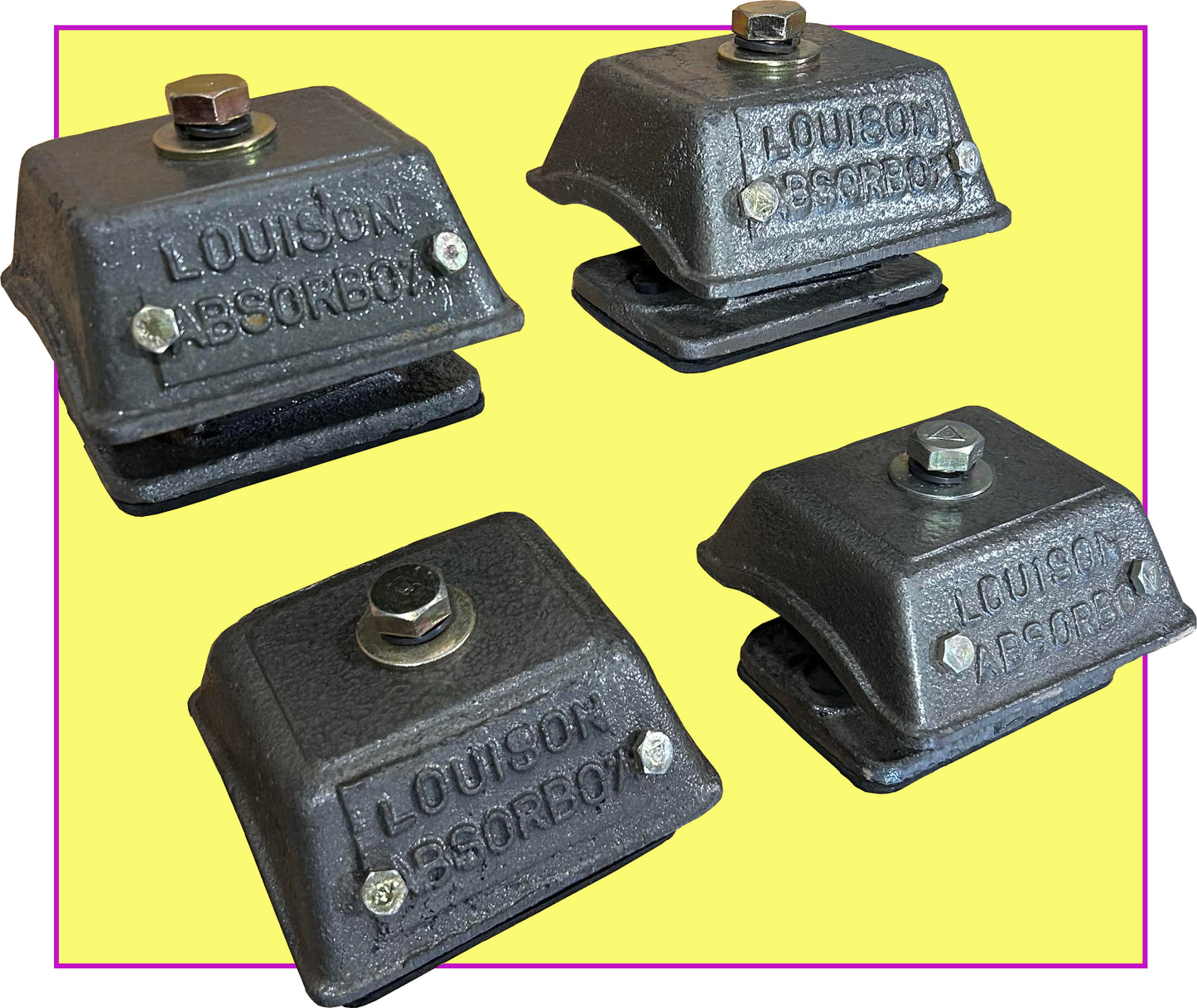 Heavy-Duty Vibration Mounts for 6-1 & 12-2 Lister CS (Metro) Diesel Engine 800 Pound Load Rating