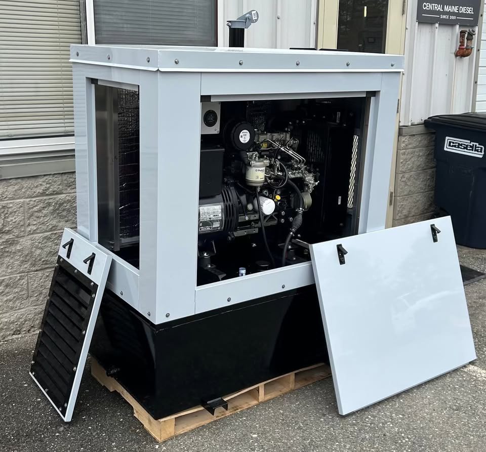 Perkins 10 kW Diesel Generator w/ Sound Enclosure + Fuel Tank by Central Maine Diesel - Model # 09110