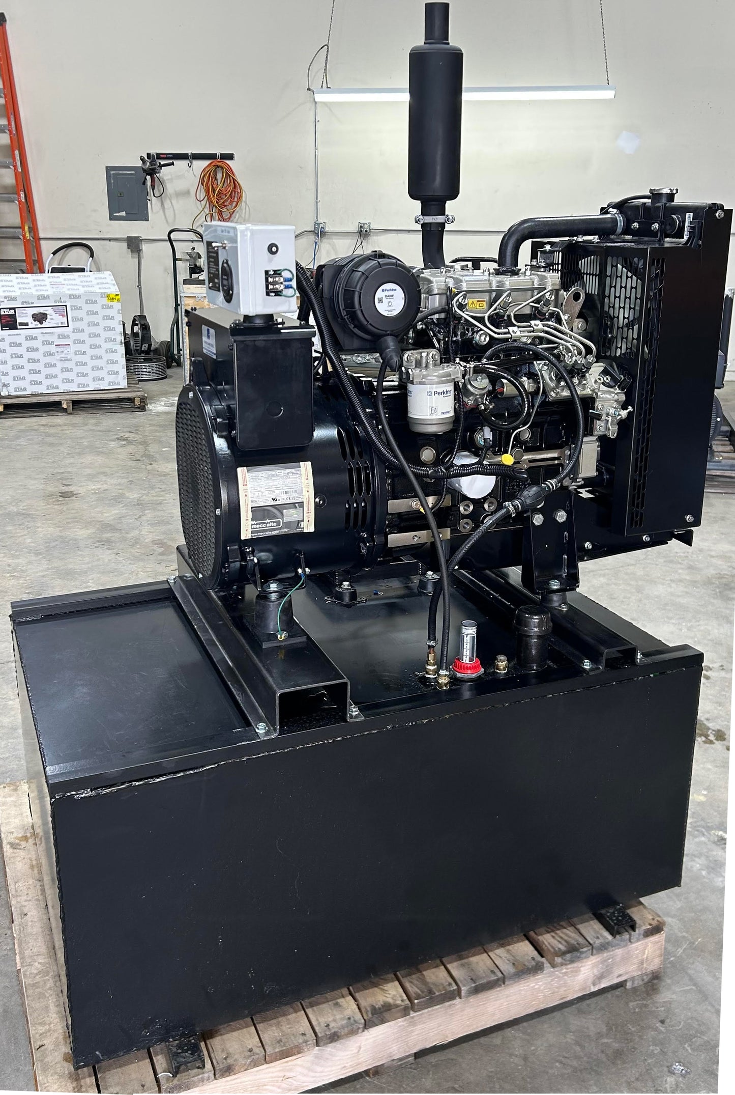 NEW Perkins 15 kW Diesel Generator w/ Subbase Fuel Tank by Central Maine Diesel - Model # 09118