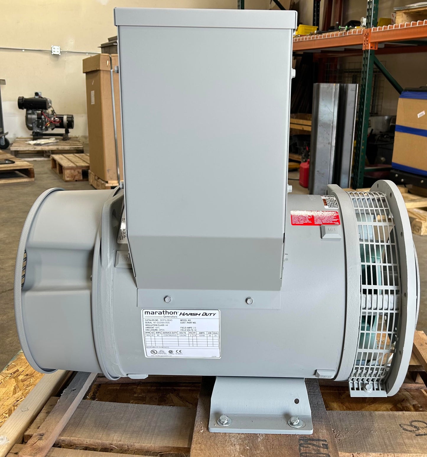 New Marathon 283PSL8045 20 kW 3 Phase 208 V Harsh Duty Mariner Alternator Generator includes